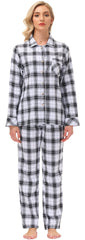 YIRUIYA Women's cotton pajama set plaid pajama set