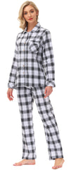 YIRUIYA Women's cotton pajama set plaid pajama set