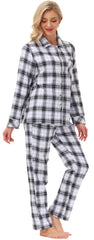 YIRUIYA Women's cotton pajama set plaid pajama set