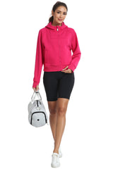 YIRUIYA Women's Full Zip Cropped Sweatshirt