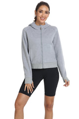 YIRUIYA Women's Full Zip Cropped Sweatshirt