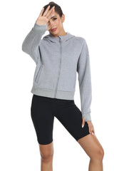 YIRUIYA Women's Full Zip Cropped Sweatshirt