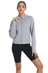 YIRUIYA Women's Full Zip Cropped Sweatshirt