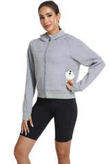 YIRUIYA Women's Full Zip Cropped Sweatshirt