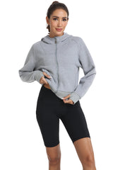 YIRUIYA Women's Full Zip Cropped Sweatshirt