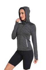 YIRUIYA Women's Hooded Fleece Stretch Top Pocket Sweatshirt