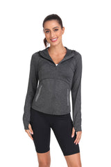 YIRUIYA Women's Hooded Fleece Stretch Top Pocket Sweatshirt