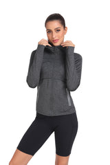 YIRUIYA Women's Hooded Fleece Stretch Top Pocket Sweatshirt