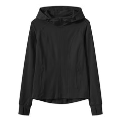 YIRUIYA Women's Zip Jacket Hooded Running Sportswear