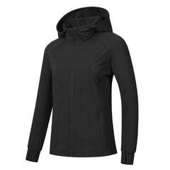 YIRUIYA Women's Zip Jacket Hooded Running Sportswear