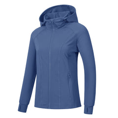 YIRUIYA Women's Zip Jacket Hooded Running Sportswear