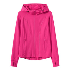 YIRUIYA Women's Zip Jacket Hooded Running Sportswear