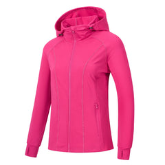 YIRUIYA Women's Zip Jacket Hooded Running Sportswear