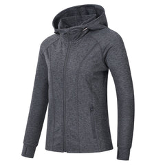 YIRUIYA Women's Zip Jacket Hooded Running Sportswear