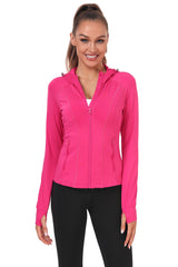 YIRUIYA Women's Zip Jacket Hooded Running Sportswear