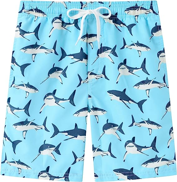 Boys' Printed Swim Trunks Beach Board Shorts - morefiz