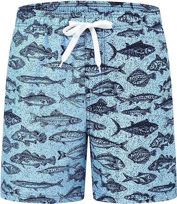 Boys' Printed Swim Trunks Beach Board Shorts - morefiz