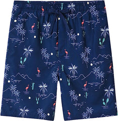 Boys' Printed Swim Trunks Beach Board Shorts - morefiz