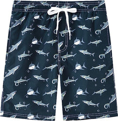 Boys' Printed Swim Trunks Beach Board Shorts - morefiz