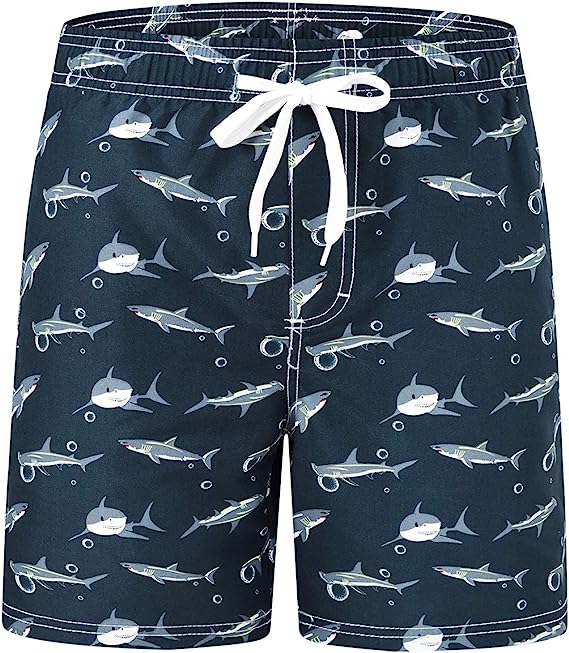 Boys' Printed Swim Trunks Beach Board Shorts - morefiz