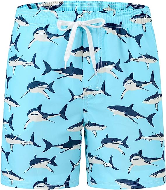 Boys' Printed Swim Trunks Beach Board Shorts - morefiz