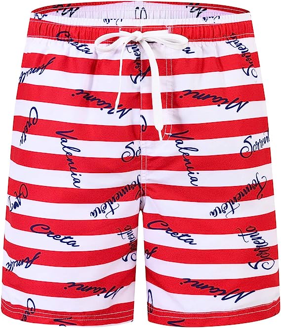 Boys' Printed Swim Trunks Beach Board Shorts - morefiz