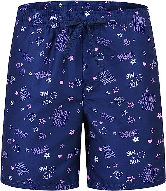 Boys' Printed Swim Trunks Beach Board Shorts - morefiz