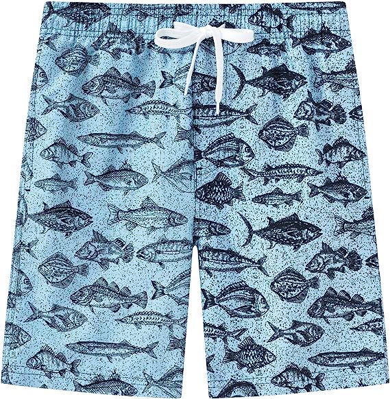 Boys' Printed Swim Trunks Beach Board Shorts - morefiz