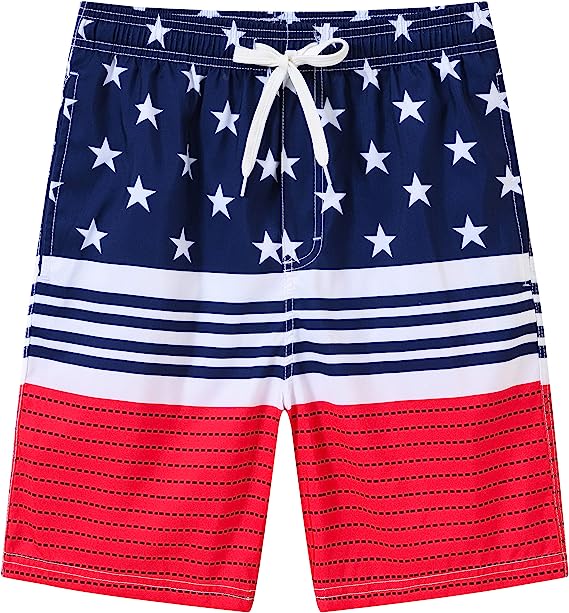 Boys' Printed Swim Trunks Beach Board Shorts - morefiz