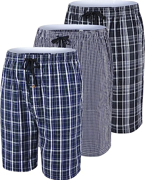 Men's 3-Pack Woven Pajama Shorts - morefiz