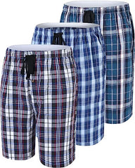 Men's 3-Pack Woven Pajama Shorts - morefiz