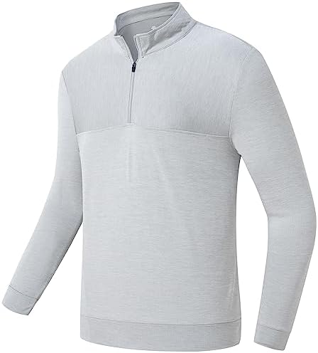 Men's Half Zip Long Sleeve Running Shirt UPF 50 - morefiz