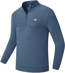 Men's Half Zip Long Sleeve Running Shirt UPF 50 - morefiz