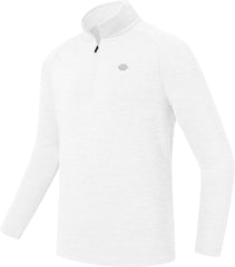 Men's Half Zip Running Pullover Long Sleeve + Sun Protection Hiking Fishing Sports Top - morefiz