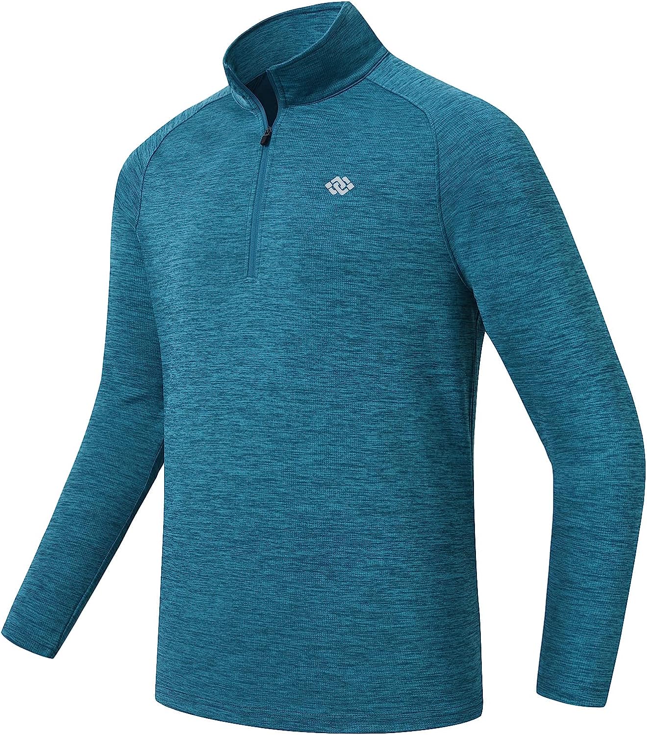 Men's Half Zip Running Pullover Long Sleeve + Sun Protection Hiking Fishing Sports Top - morefiz