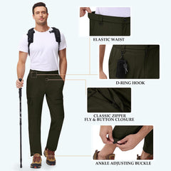 Men's Hiking Cargo Pants Lightweight Quick Dry Water Resistant Outdoor - morefiz