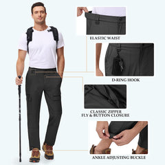 Men's Hiking Cargo Pants Lightweight Quick Dry Water Resistant Outdoor - morefiz