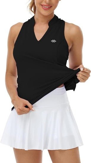 V-Neck Collarless Tennis Running Tank Tops - morefiz