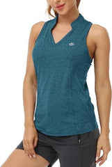 V-Neck Collarless Tennis Running Tank Tops - morefiz