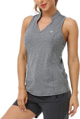 V-Neck Collarless Tennis Running Tank Tops - morefiz