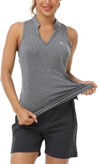 V-Neck Collarless Tennis Running Tank Tops - morefiz