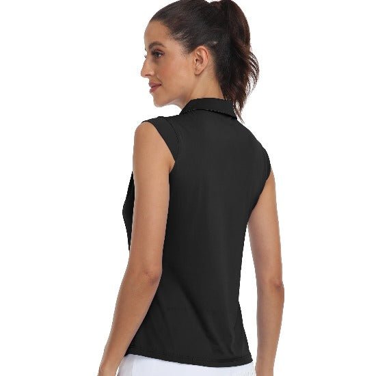 Women Racerback Sleeveless Golf Polo Shirts - morefiz