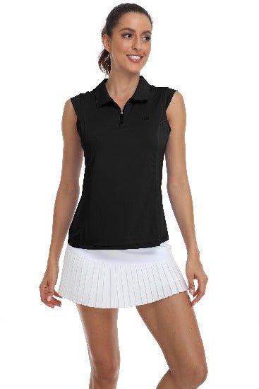 Women Racerback Sleeveless Golf Polo Shirts - morefiz