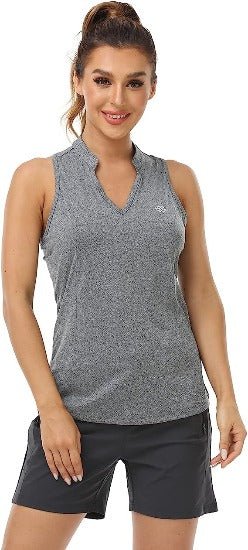 Women Racerback Sleeveless Golf Polo Shirts +Tennis Running Tank Tops - morefiz