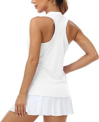 Women Racerback Sleeveless Golf Polo Shirts +Tennis Running Tank Tops - morefiz