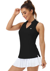 Women Racerback Sleeveless Golf Polo Shirts +Tennis Running Tank Tops - morefiz