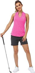 Women Racerback Sleeveless Golf Polo Shirts +Tennis Running Tank Tops - morefiz