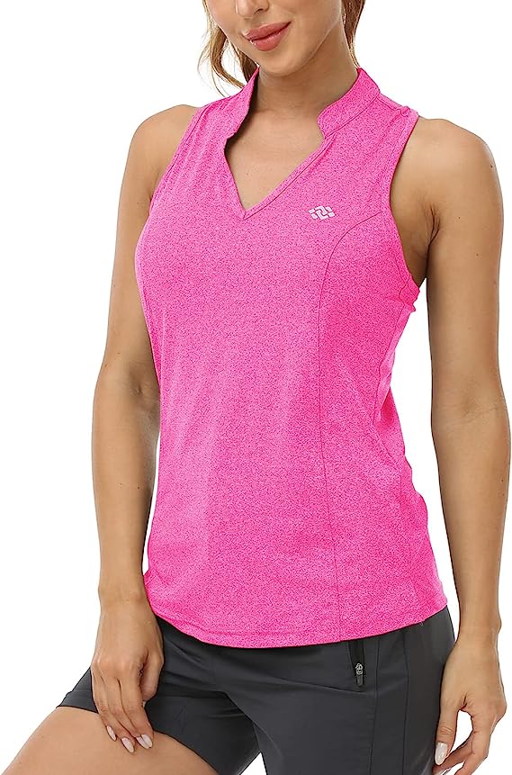 Women Racerback Sleeveless Golf Polo Shirts +Tennis Running Tank Tops - morefiz