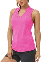 Women Racerback Sleeveless Golf Polo Shirts +Tennis Running Tank Tops - morefiz