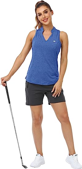 Women Racerback Sleeveless Golf Polo Shirts +Tennis Running Tank Tops - morefiz